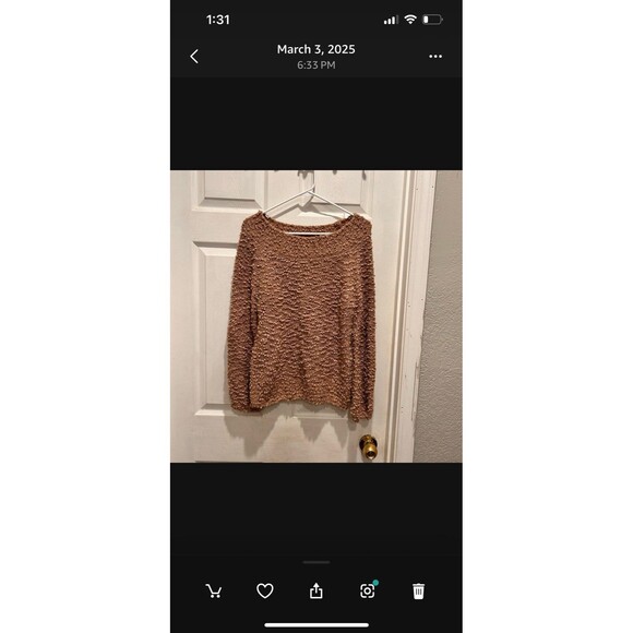 Billabong Womens Furget Me Not Off Shoulder‎ Sweater Pink (Sandy Toes) Sz Small - Picture 2 of 7